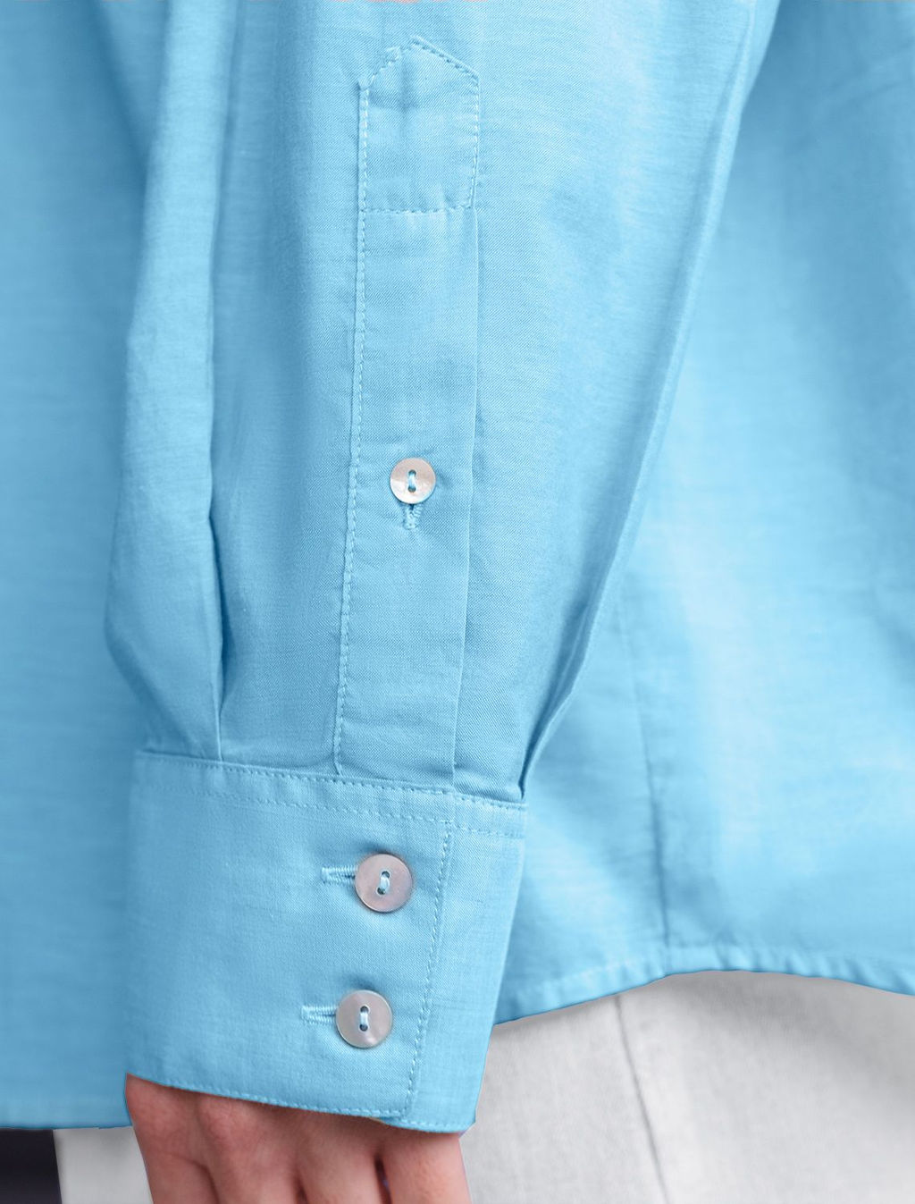 Блузка свободная с карманом из хлопка - Vilatte фото 5