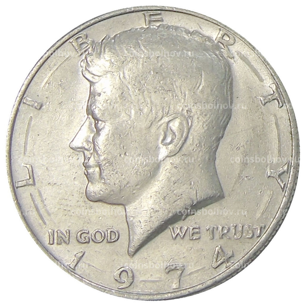 Монета 1/2 доллара (50 центов) 1974 года США