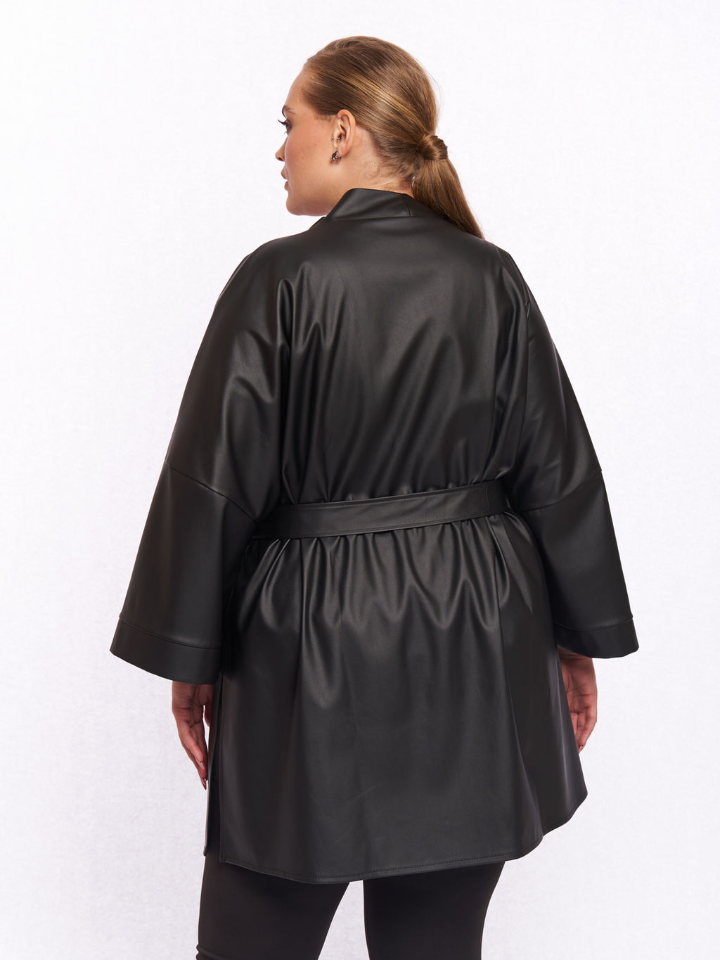 Кардиган кожаный KA04209BLK01