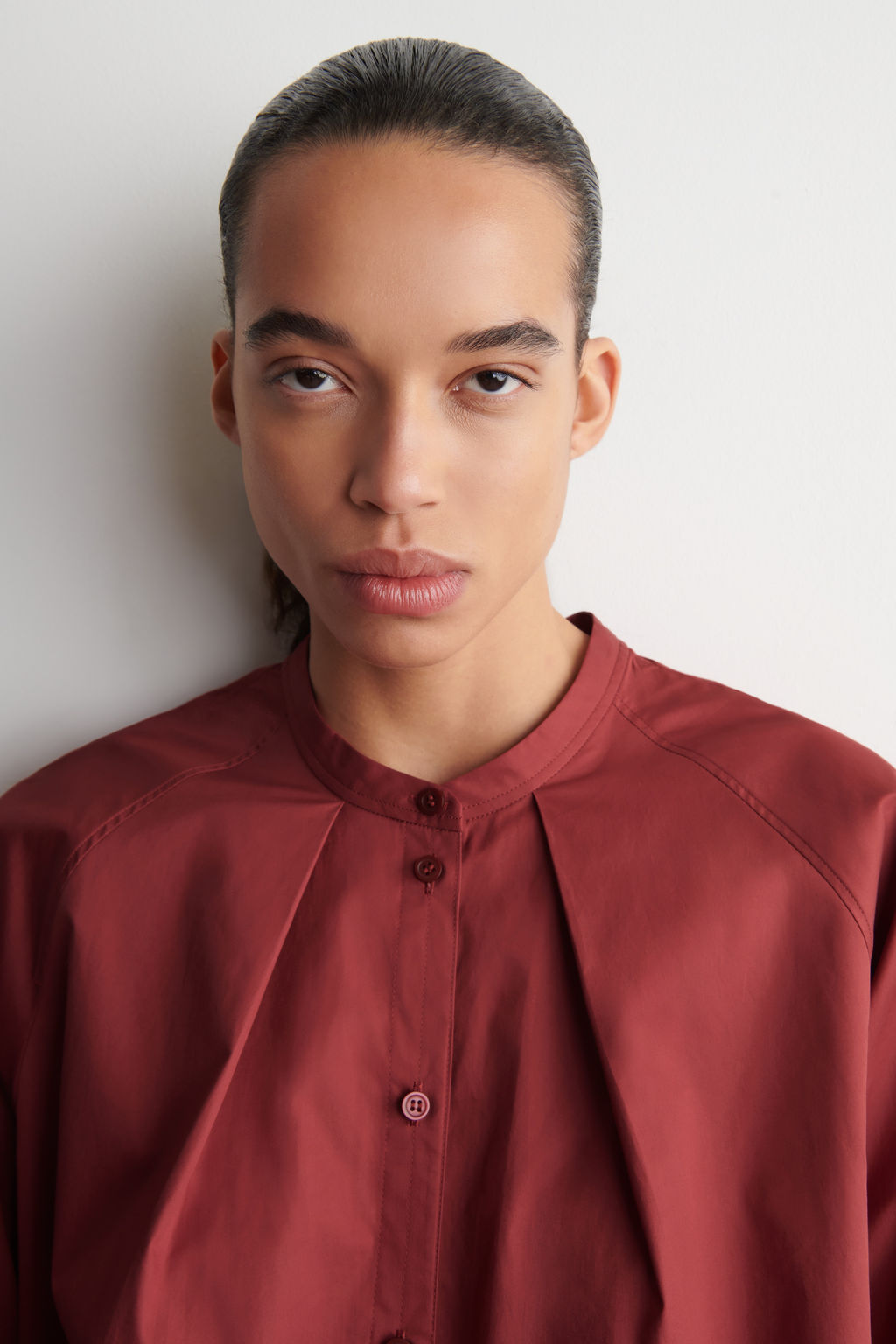 CAMISA DE ALGOD?N CON CUELLO MAO - H&m фото 8