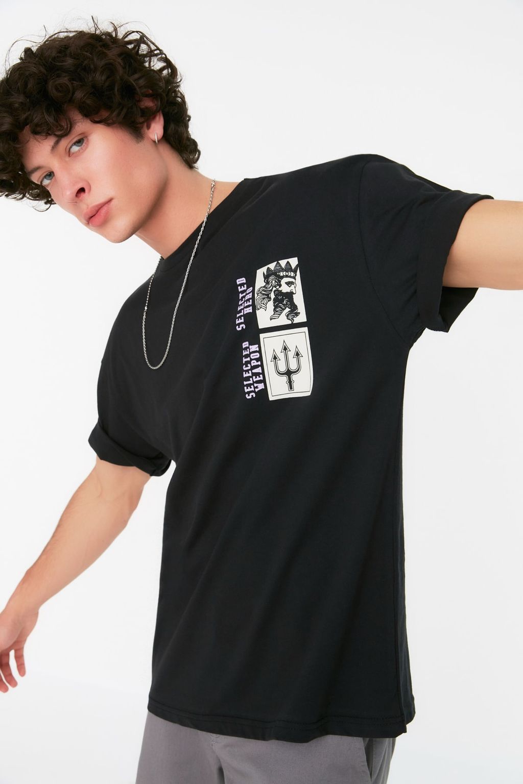 TRENDYOL MAN Lacivert Oversize/Genis Kesim K?sa Kollu Sanat Bask?l? 100% Pamuklu T-Shirt TMNSS21TS3559 - Trendyolmilla фото 12