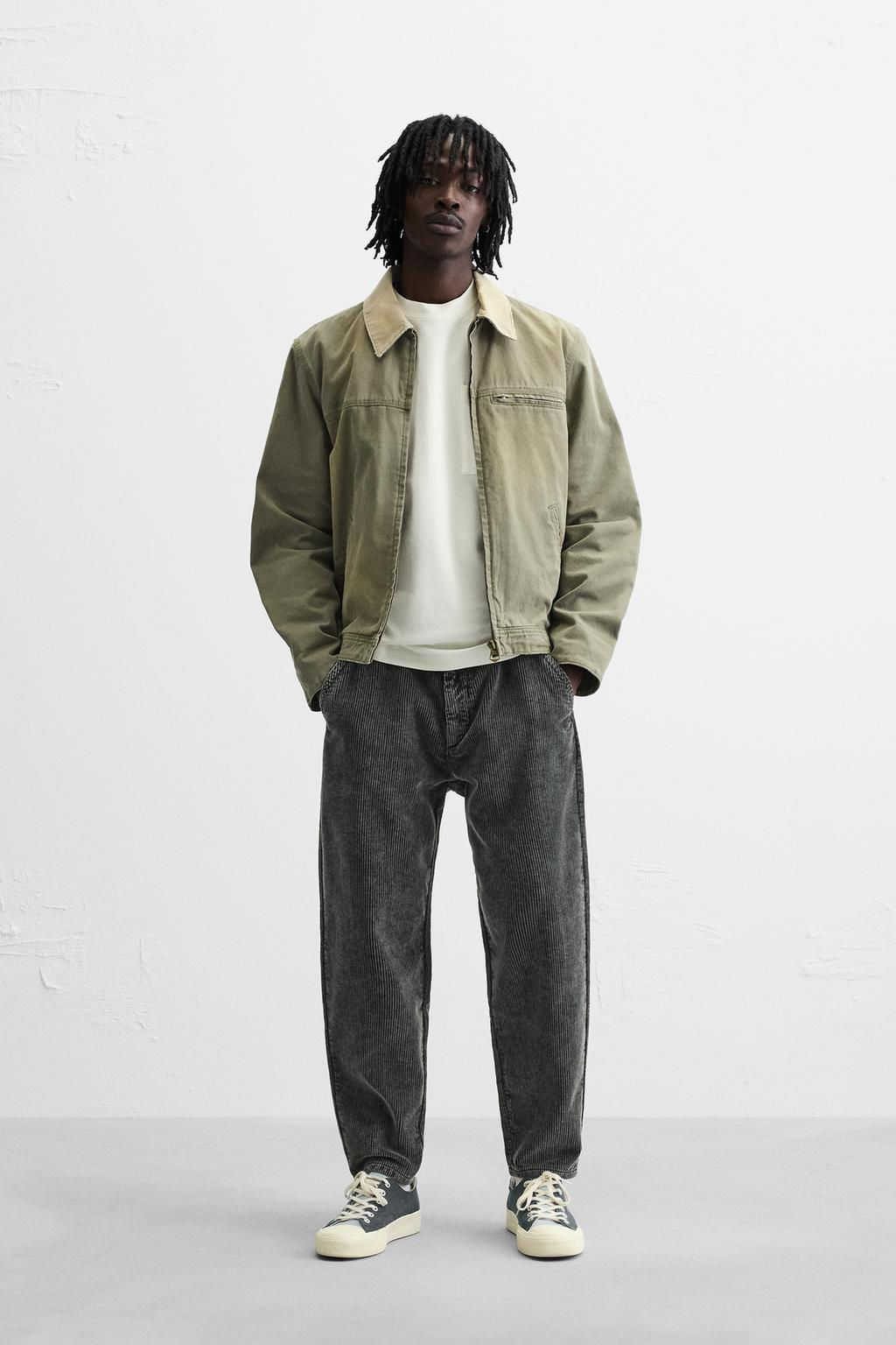 CORDUROY CARROT FIT TROUSERS - Zara фото 27