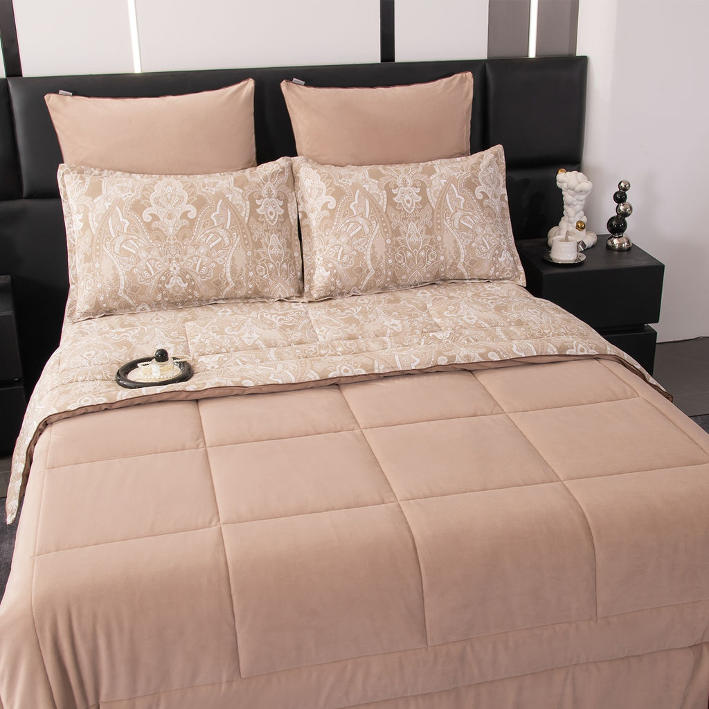 Комплект постельного белья на резинке Сатин Velouria Luxe с Одеялом VLR010 180*200*25;160*200*25;140*200*25 Евро 4 Наволочки