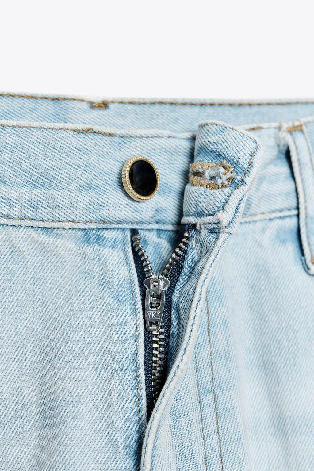 ZW COLLECTION DENIM CULOTTE BERMUDA SHORTS - Zara фото 8