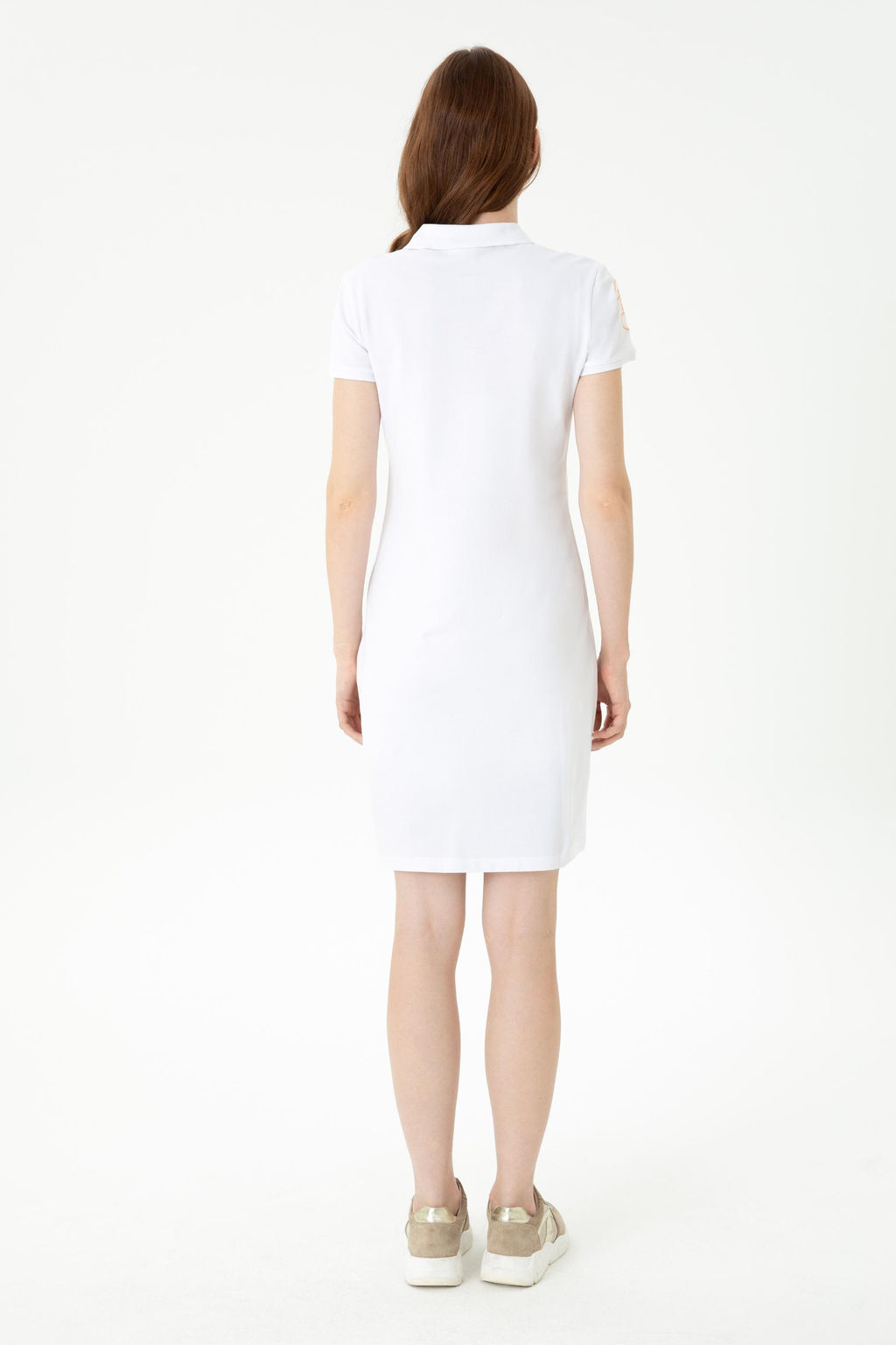 Женское белое трикотажное платье Неожиданная скидка в корзине - U.s. polo assn фото 10