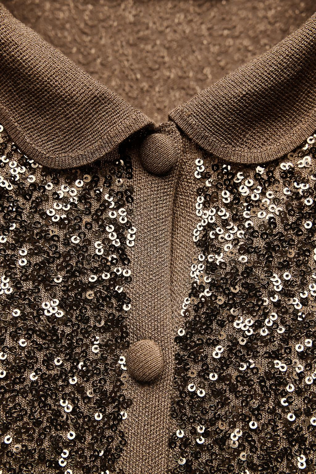 SEQUINNED KNIT TOP - Zara фото 6