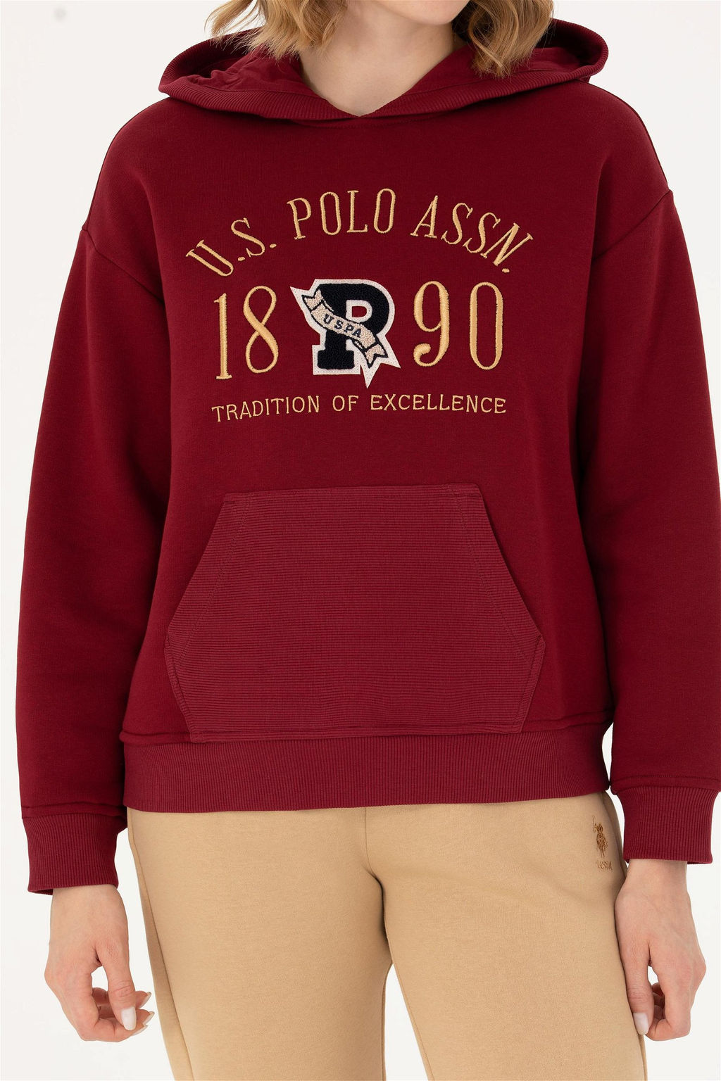 Женский бордово-красный свитшот - U.s. polo assn фото 5