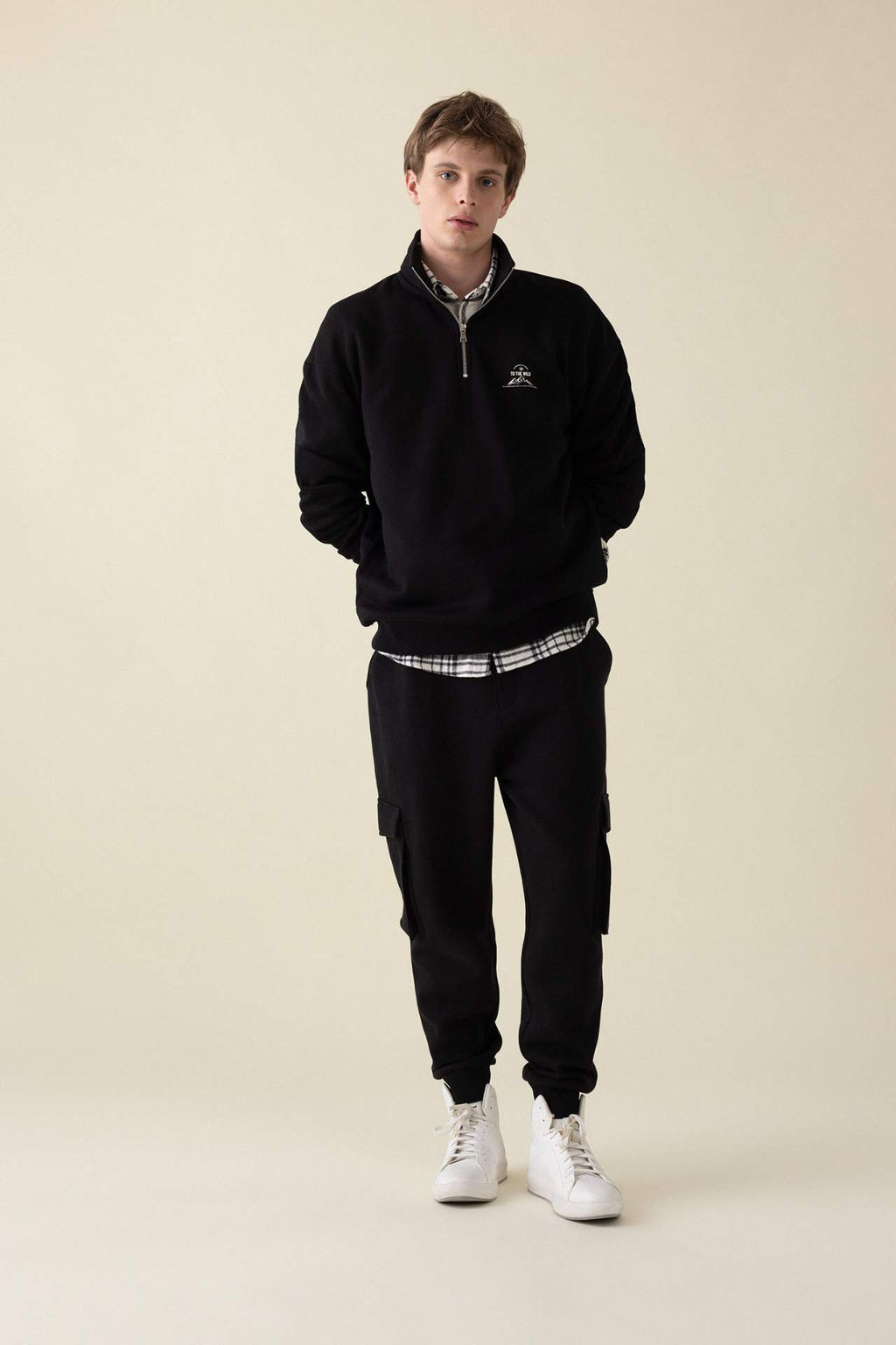 Regular Fit Jogger Esofman Alt? Kargo Cepli Basic Duz Beli Bagc?kl? Lastikli Paca - Defacto фото 5