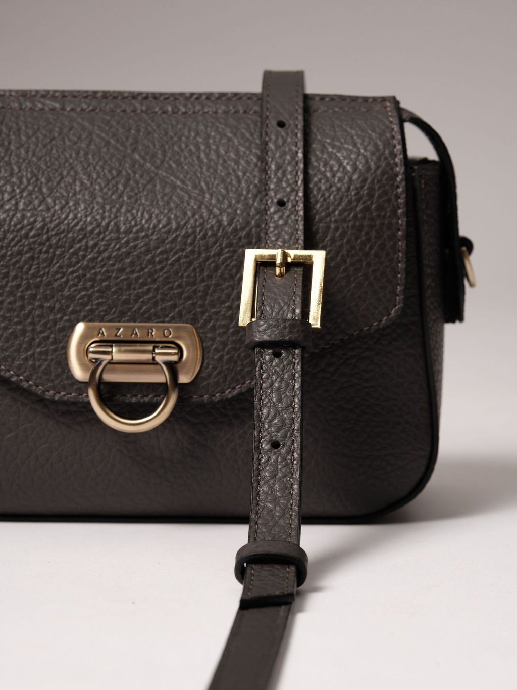 Сумка кожаная через плечо Azaro 3684 темный лес