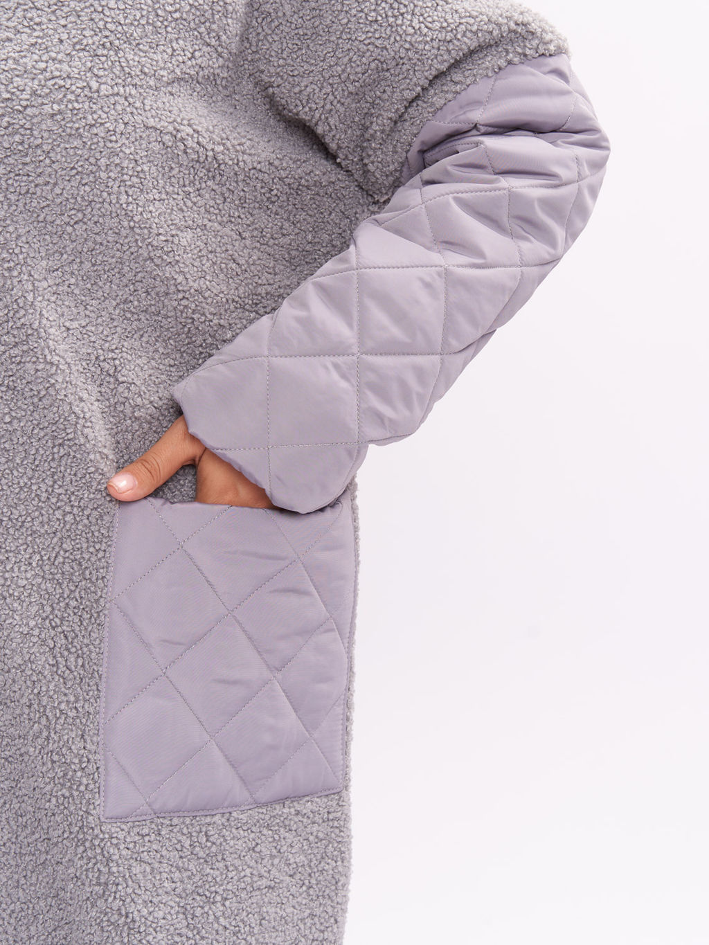 Пальто комбинированное из букле ZPL10533ROL23 - Артесса фото 7