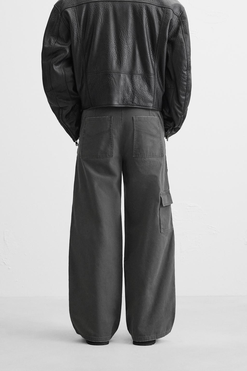 RELAXED FIT WASHED TROUSERS - Zara фото 3