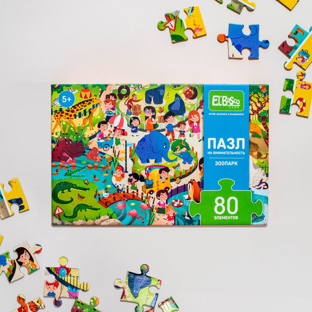 ElBascoKids / Пазл на внимательность Зимняя деревня 80 элементов - El`BascoKids фото 54