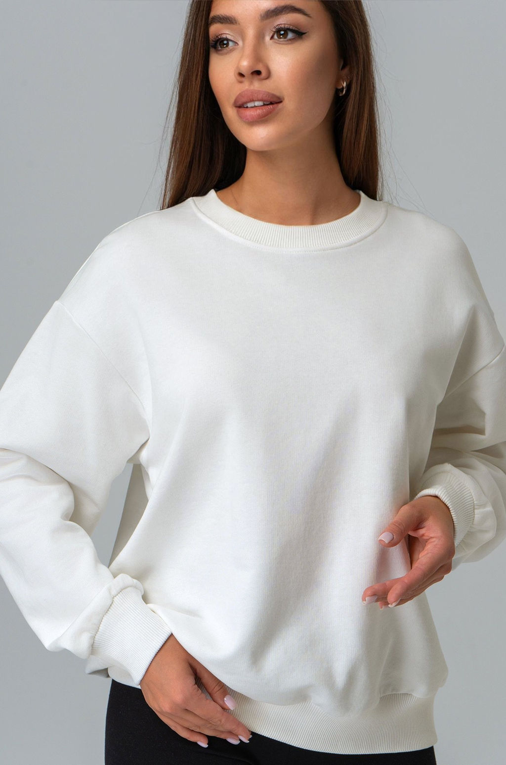 Женский свитшот оверсайз из футера трехнитки Happyfox - Happy fox фото 9