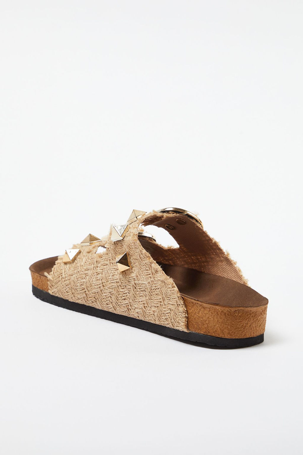 Trendyol Shoes Kahverengi Cift Tokal? Rivetli Kad?n Terlik TAKSS24TE00009 - Trendyolmilla фото 3