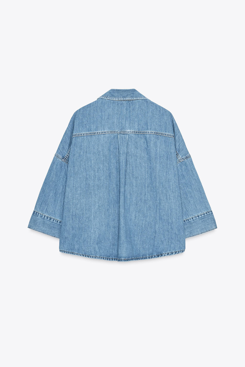 Z1975 FLOWING WIDE SLEEVE DENIM SHIRT - Zara фото 6