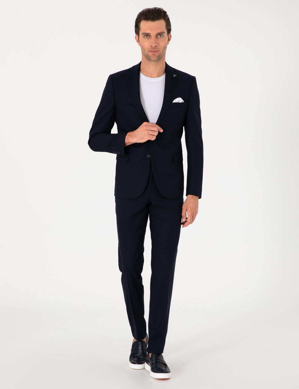 Lacivert Slim Fit Y_n Kar___ml_ Ceket - Cacharel фото 4