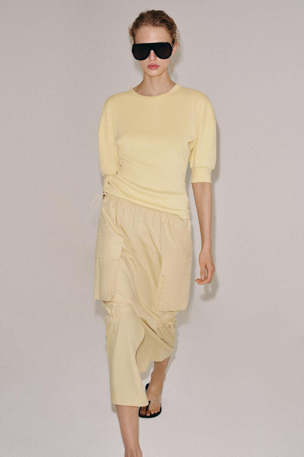 RIB VOLUME SLEEVE T-SHIRT