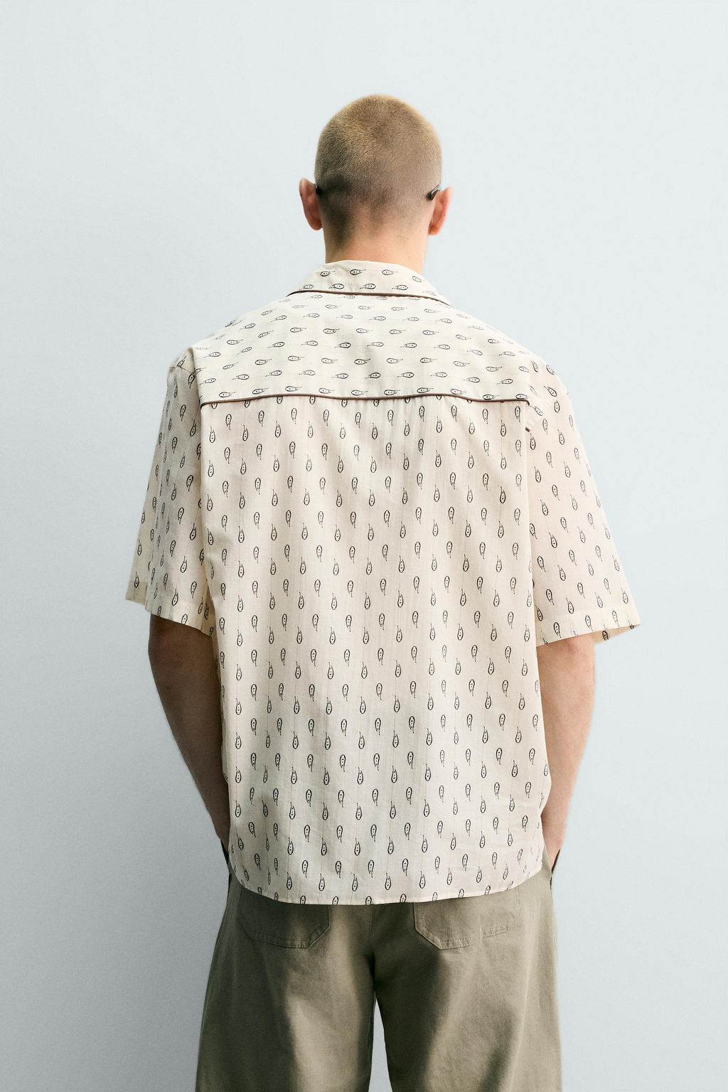 CAMISA RELAXED FIT PAISLEY CONTRASTE / Blanco roto - Zara фото 3