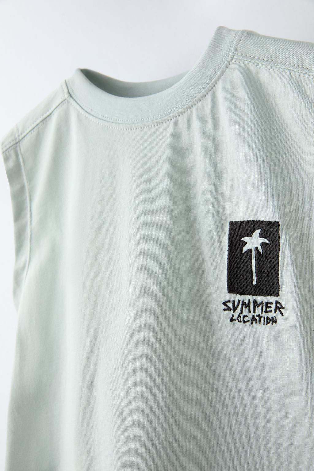 PAMUKLU ISLEMELI T-SHIRT VE BERMUDA SORT TAKIMI - Zara фото 10