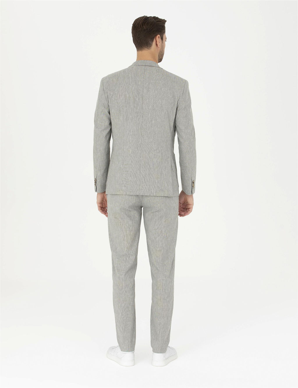 A__k Ye_il Ex. Slim Fit Keten Kar___ml_ Kuma_ Pantolon - Pierre cardin фото 4