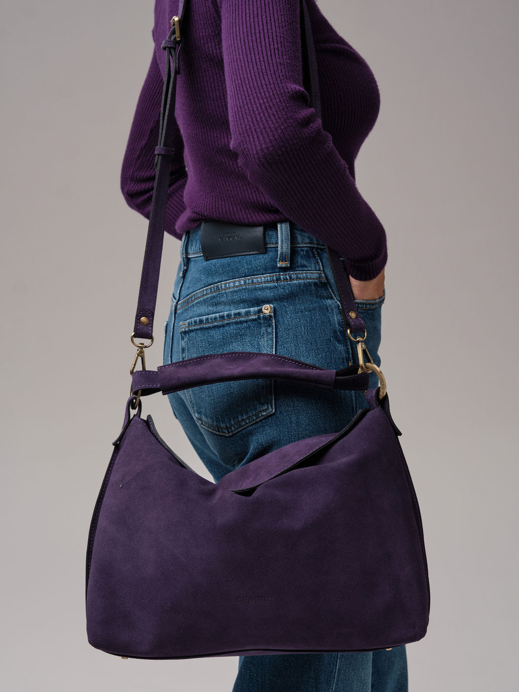 Замшевая сумка на плечо Deboro 30900 виноград