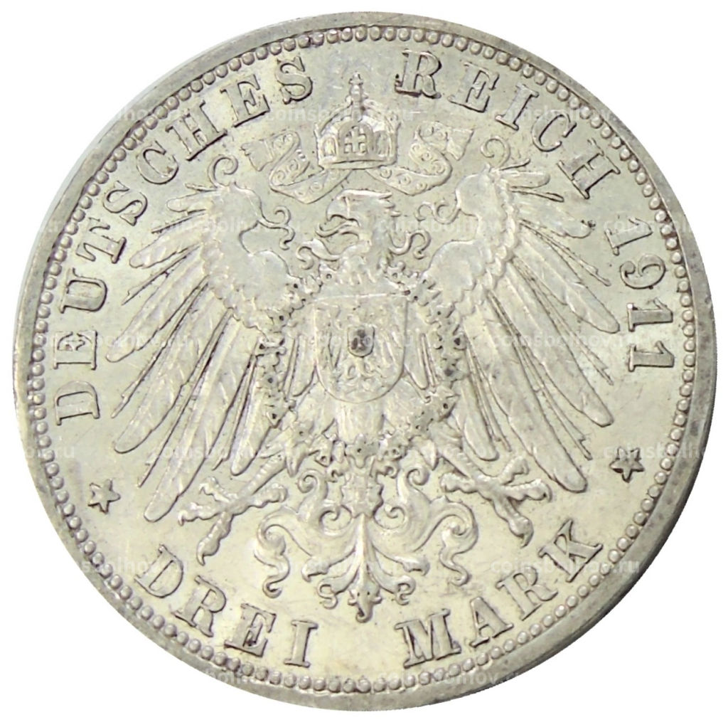3 марки 1911 года А Германия (Пруссия)