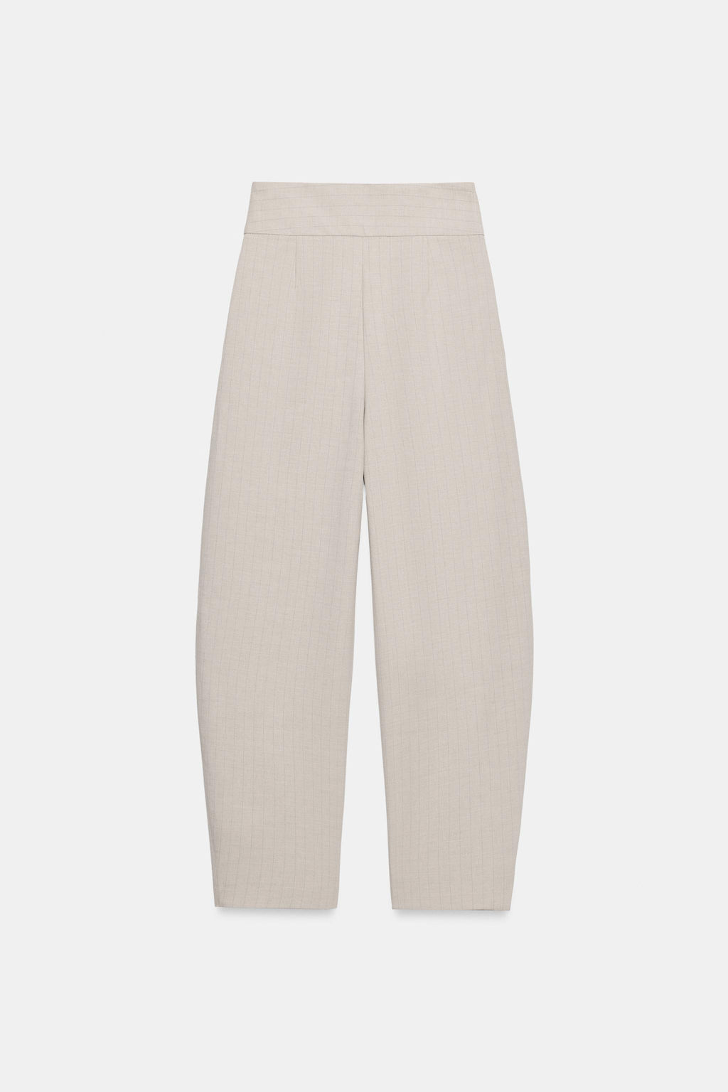 PANTAL?N BALLOON PLIEGUES RAYAS / Gris / Beige - Zara фото 7