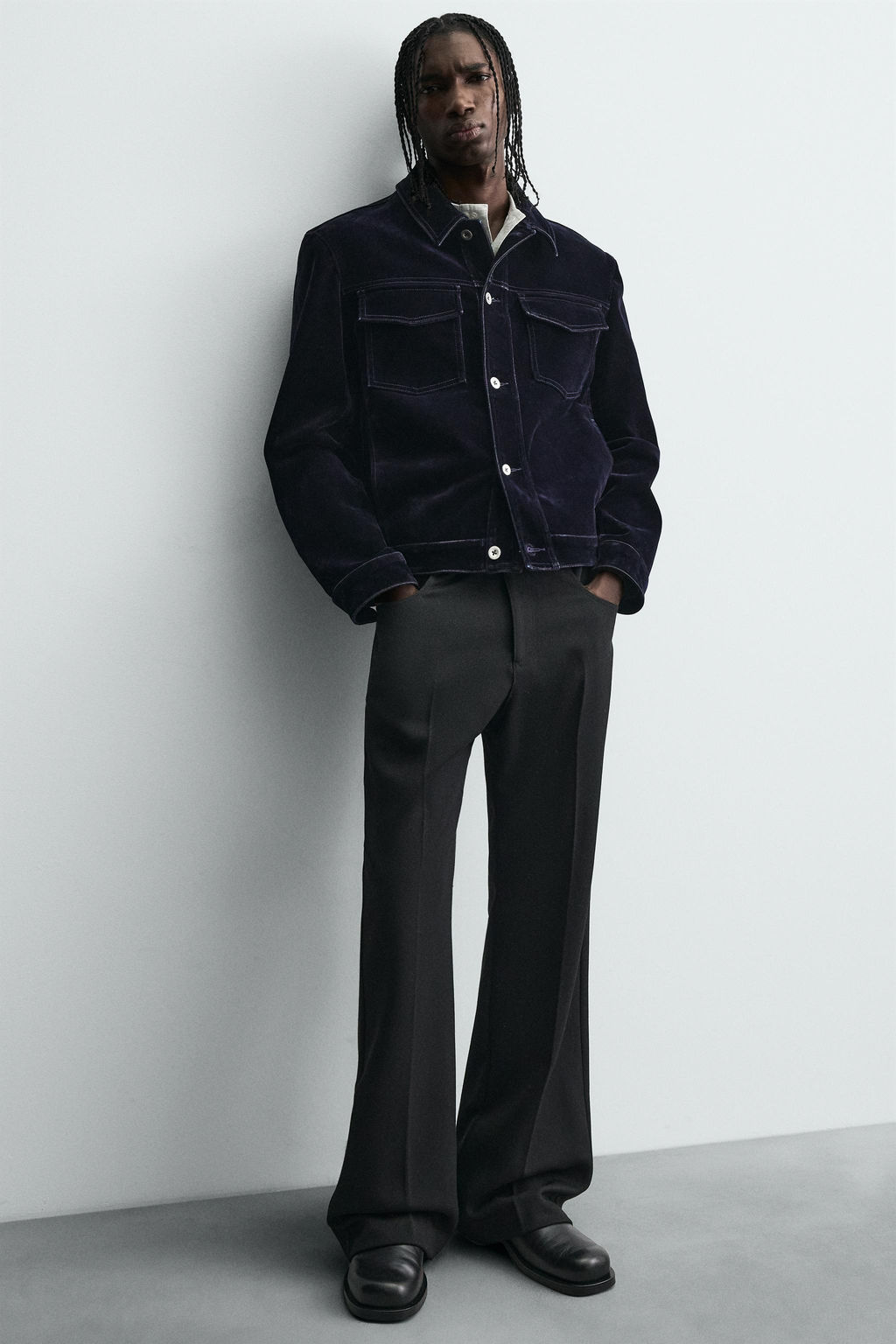 FLARE FIT TWILL TROUSERS - Zara фото 5