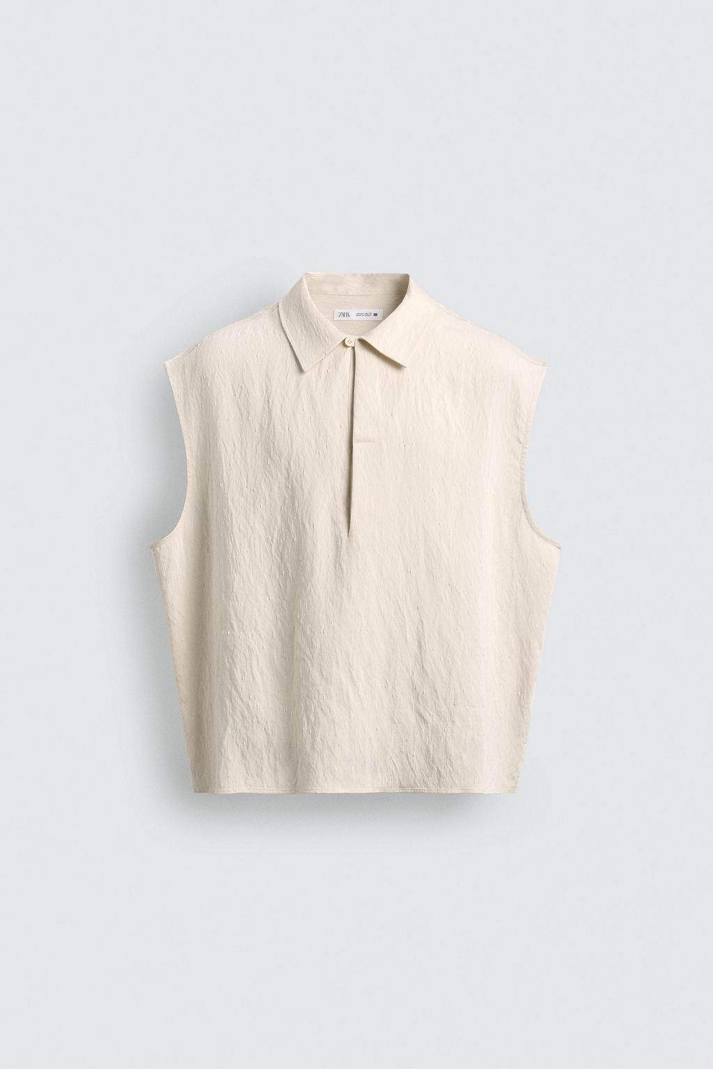 CAMISA POLO TANK RELAXED FIT / Beige - Zara фото 7