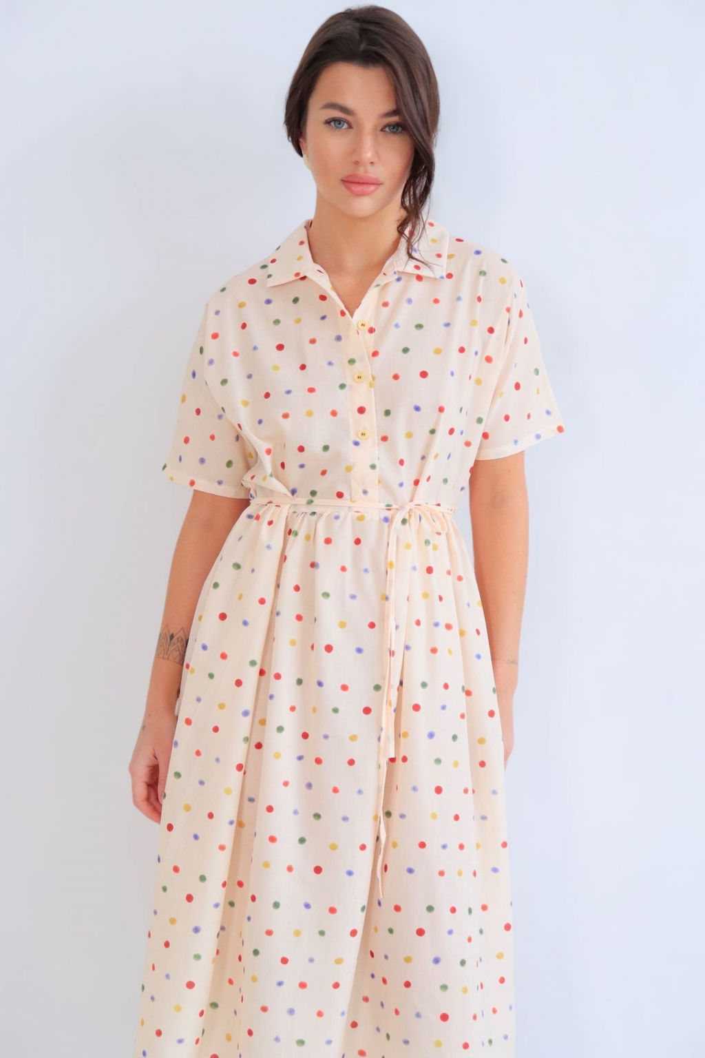 Martichelli Платье с разноцветным горошком без пояса  фото 2