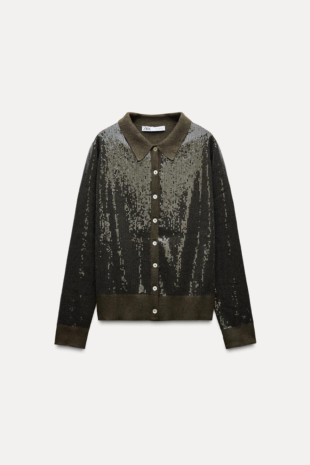 SEQUINNED KNIT CARDIGAN - Zara фото 4