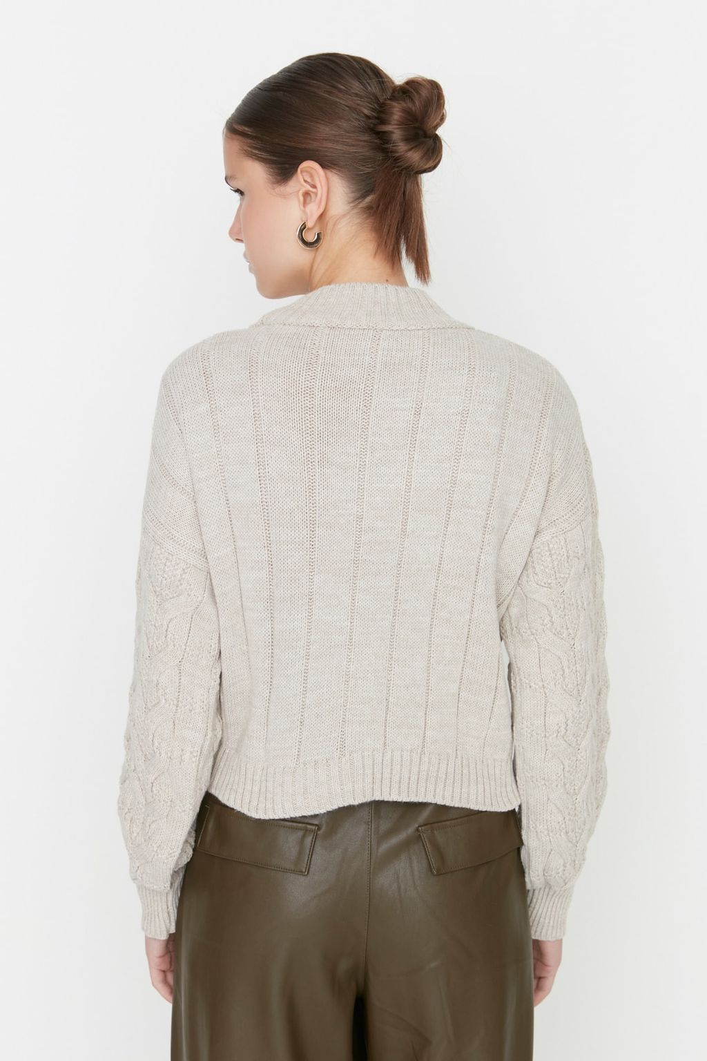 Tas Crop Dik Yaka Triko Kazak TWOAW22KZ1634