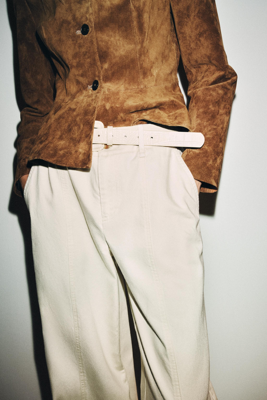 WIDE-LEG TROUSERS WITH BELT - Zara фото 5