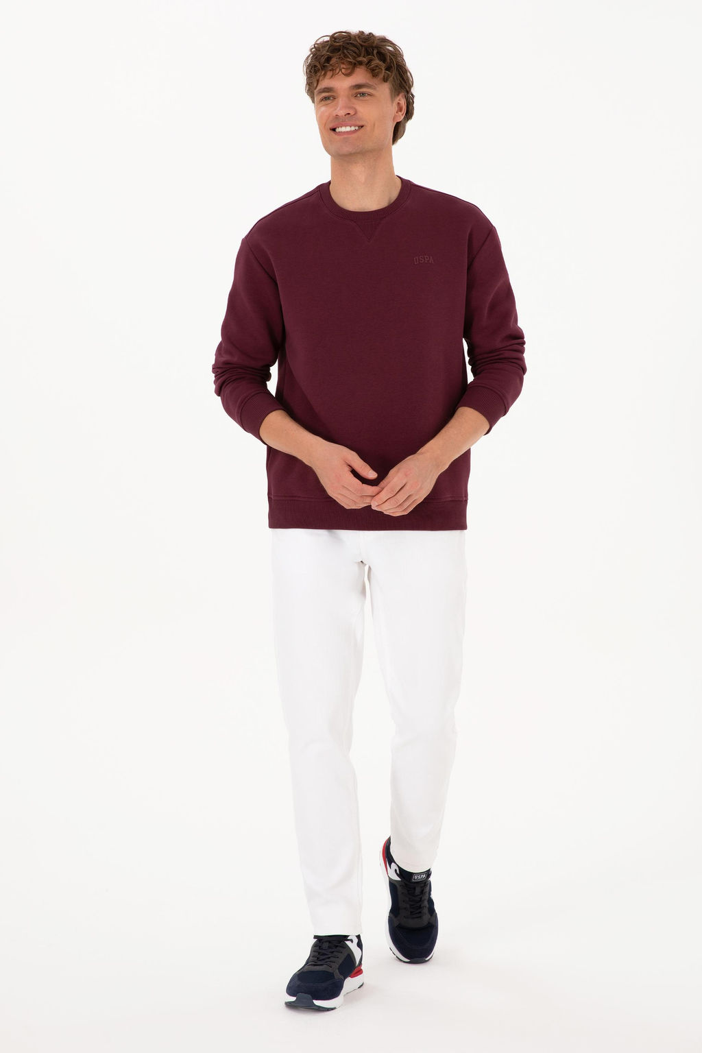Erkek Bordo Basic Sweatshirt - U.s. polo assn фото 4