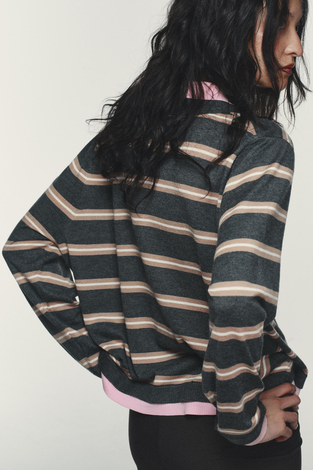 STRIPED COMBINED KNIT POLO SHIRT - Zara фото 3