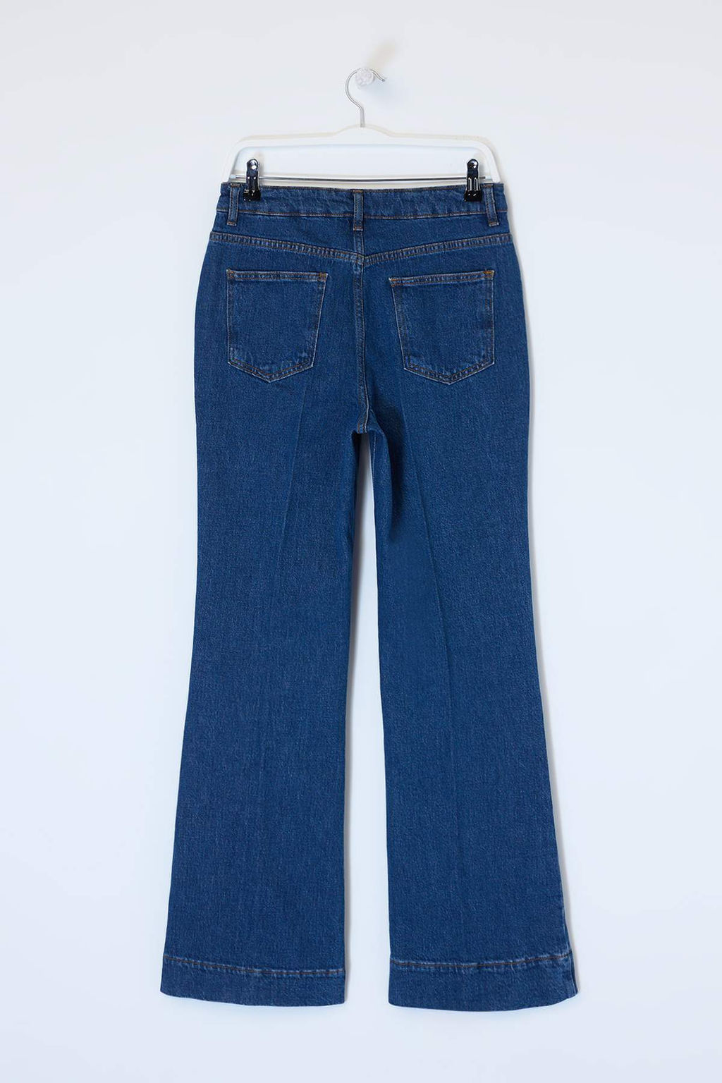 Koyu Mavi Utu Yuksek Bel Izli Az Esnek Wide Leg Jeans TWOSS26JE00191 - Trendyolmilla фото 6