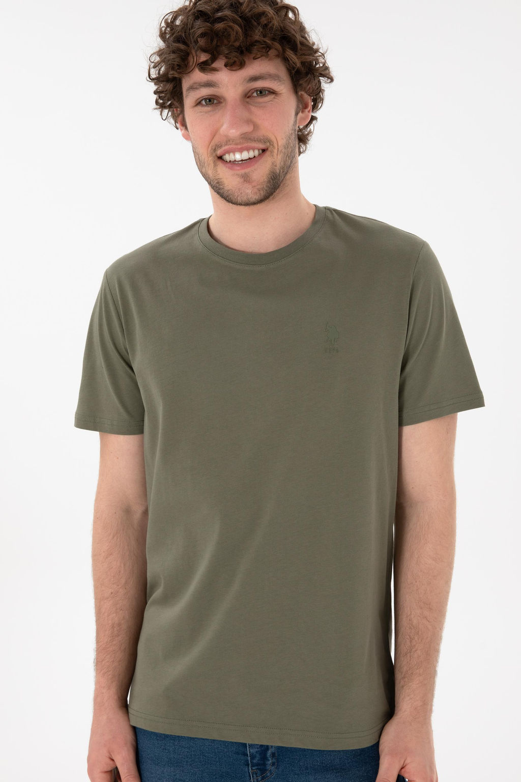 Erkek Regular Fit Bisiklet Yaka Haki Basic Ti__rt Sepette S_rpriz _ndirim - U.s. polo assn фото 4