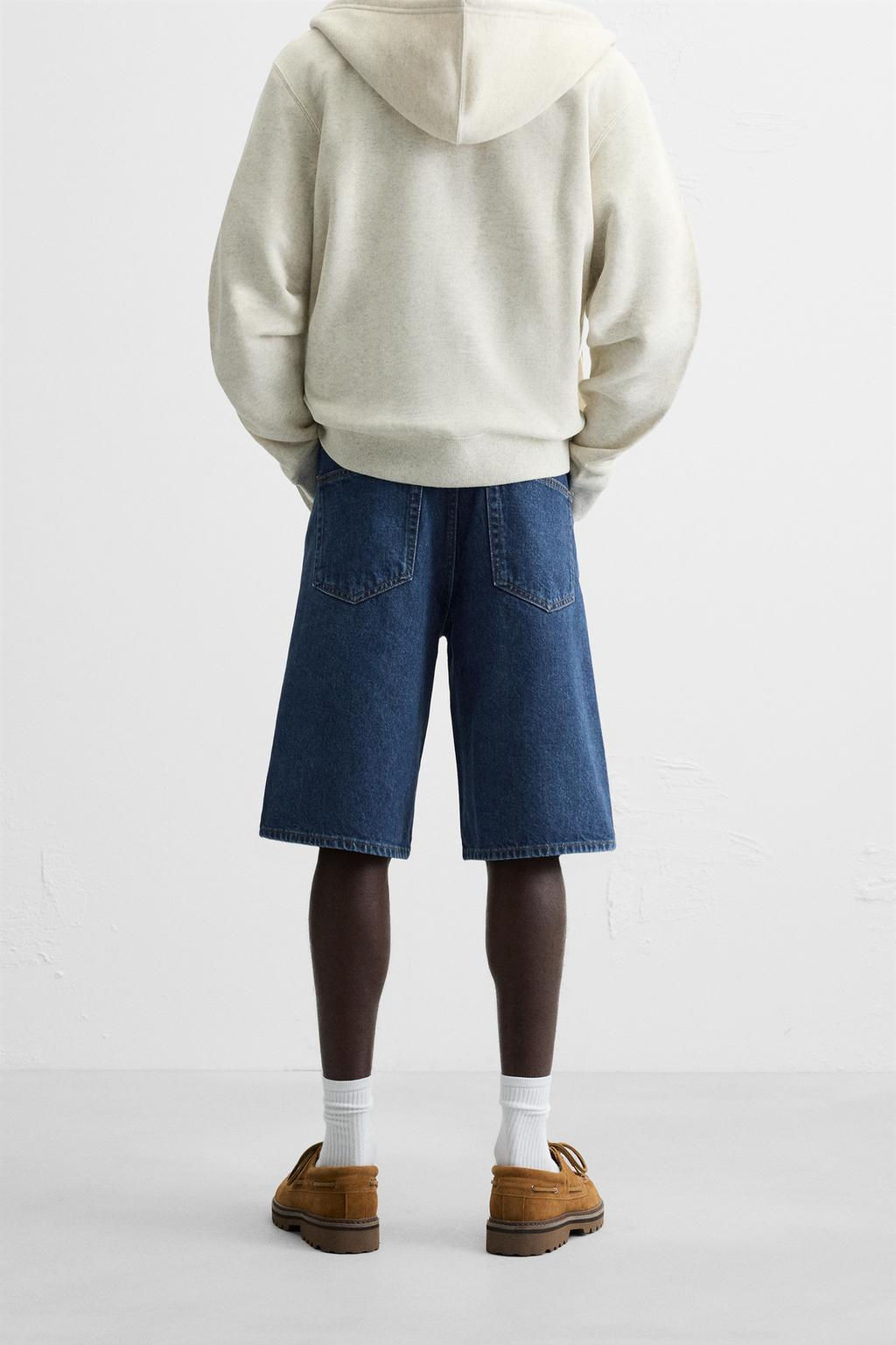 CLASSIC BAGGY FIT DENIM BERMUDA SHORTS - Zara фото 13