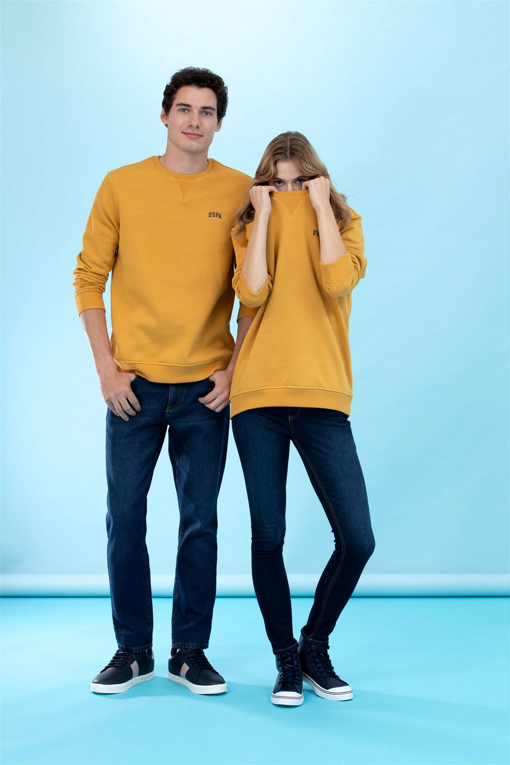 U. S. Polo Assn / Базовый свитшот горчичного цвета с круглым вырезом - U.s. polo assn фото 3
