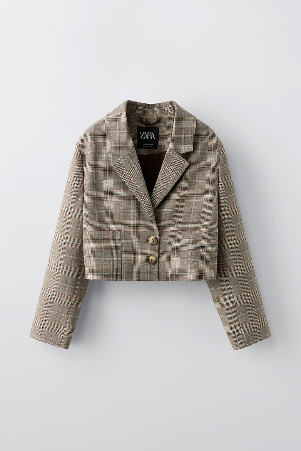 CROPPED CHECK BLAZER - Zara фото 2