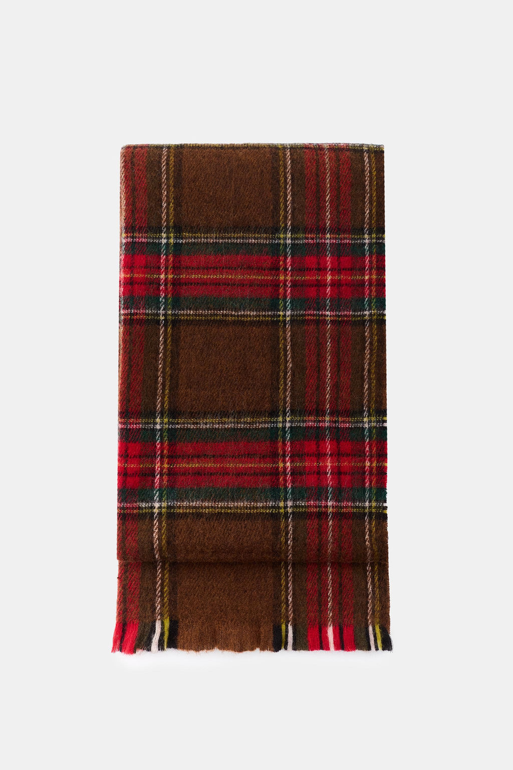 CHECK SCARF WITH FRAYED EDGES