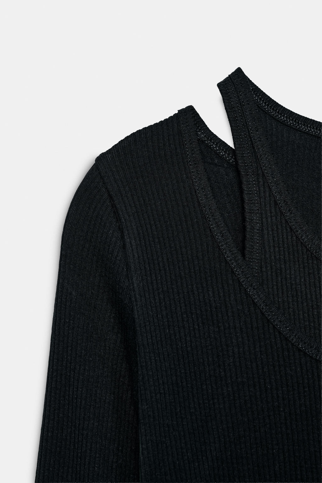 DOUBLE RIBBED T-SHIRT - Zara фото 8