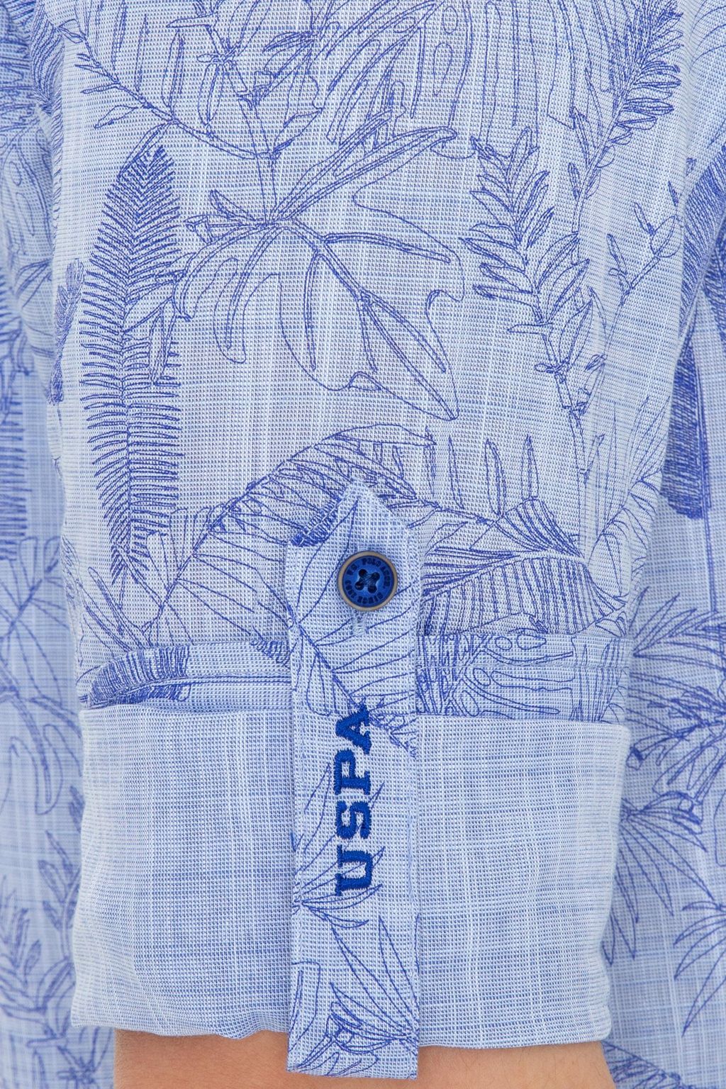 U. S. Polo Assn Мужская синяя рубашка с длинным рукавом - U.s. polo assn фото 7