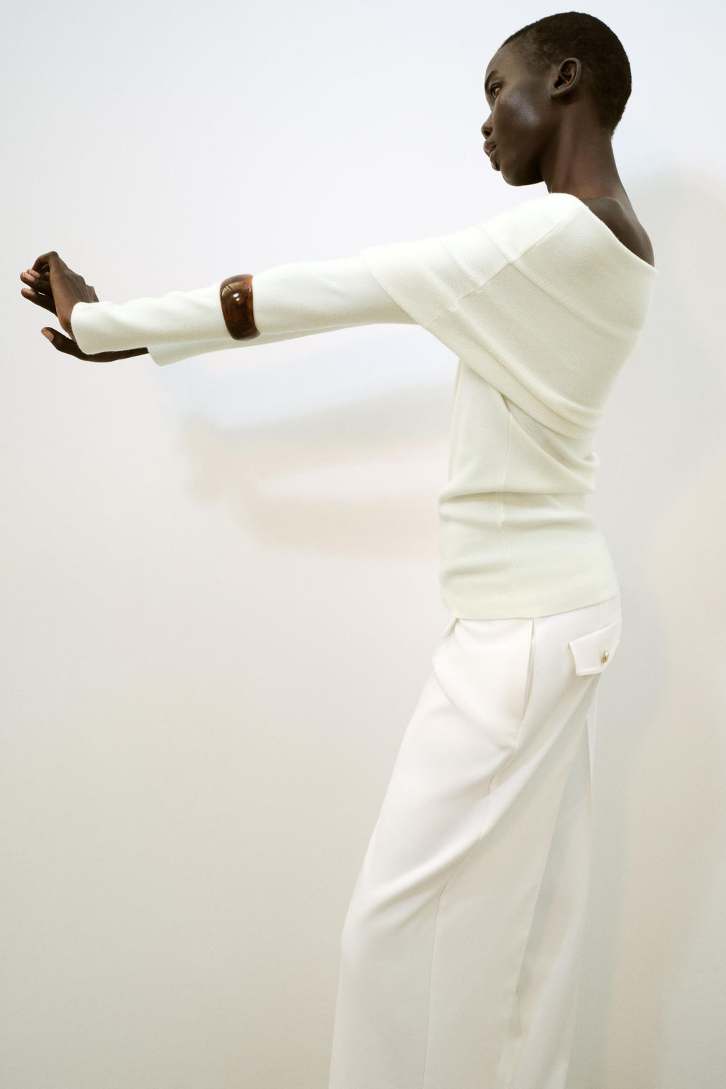 JERSEY PUNTO OFF SHOULDER / Blanco - Zara фото 4