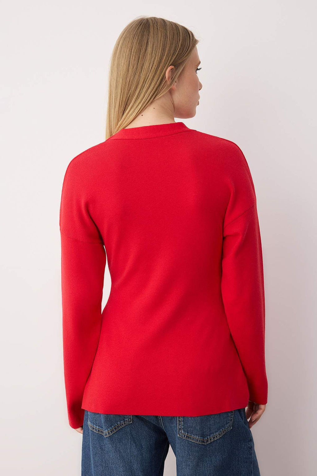 Kahverengi V Yaka Merserize Gorunumlu Premium Iplik/Ozel Iplik Triko H?rka TWOAW26HI00079 - Trendyolmilla фото 4