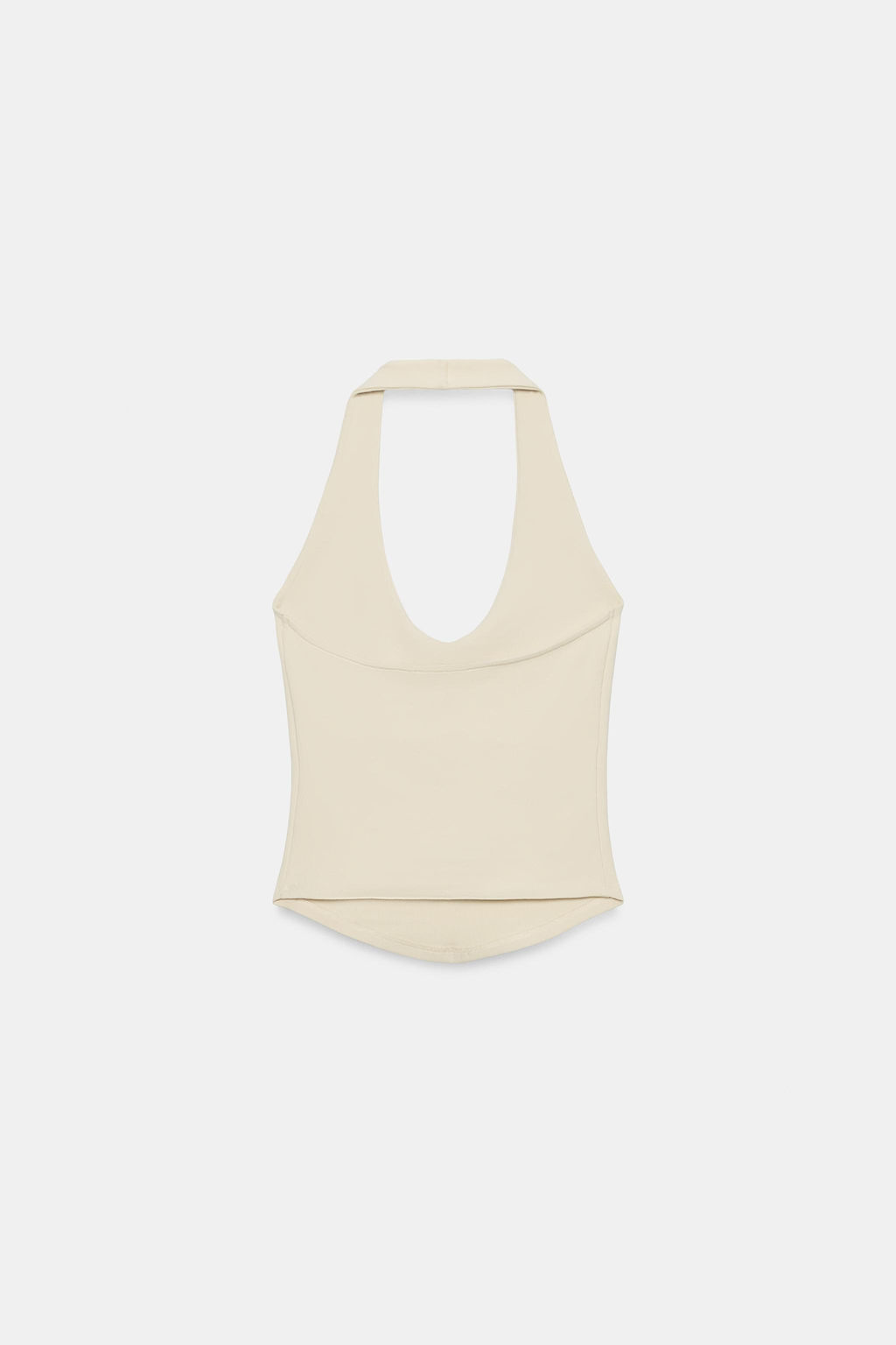 TOP HALTER BAJO REDONDEADO / Amarillo