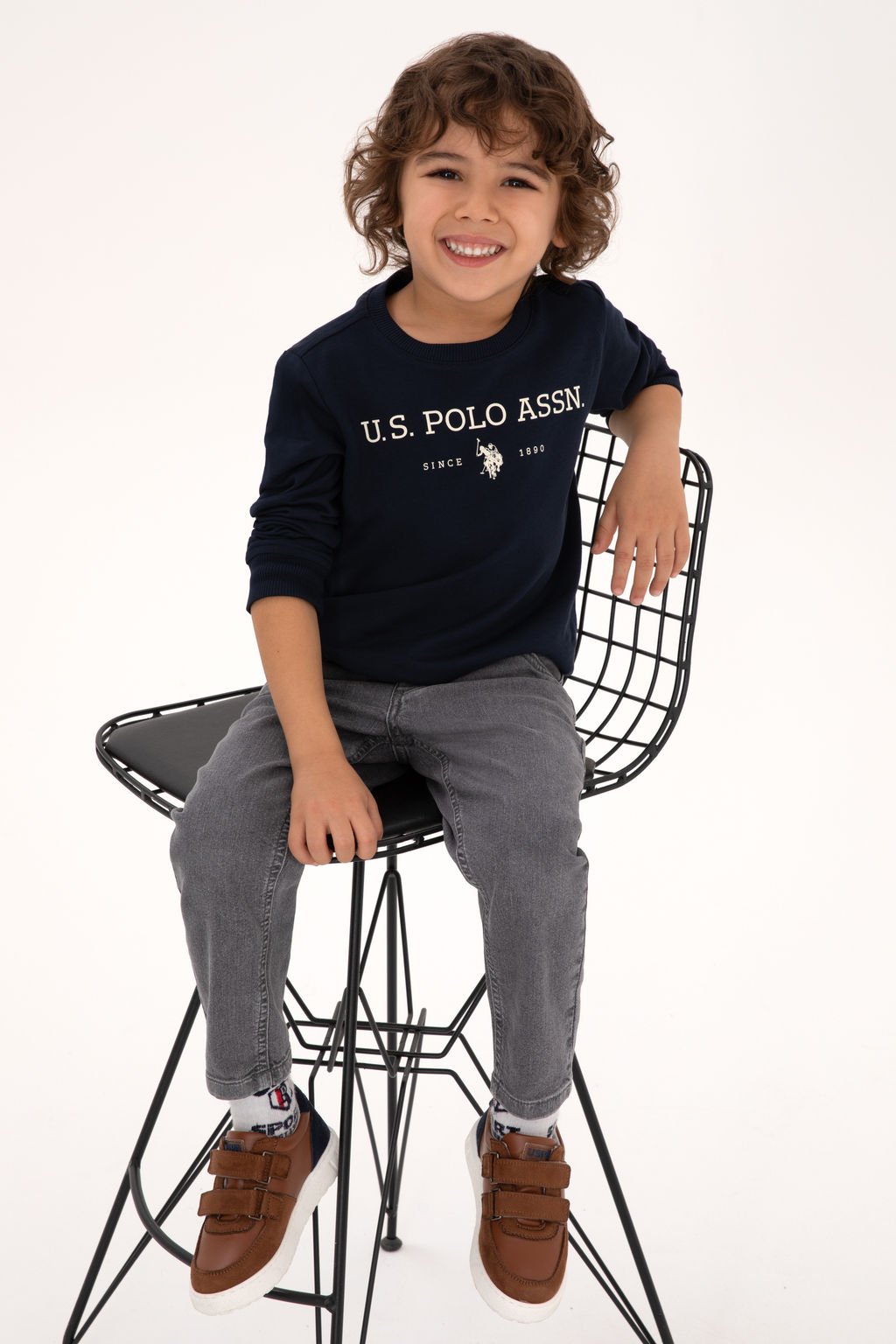 Erkek Гocuk Lacivert Bisiklet Yaka Sweatshirt - U.s. polo assn фото 3