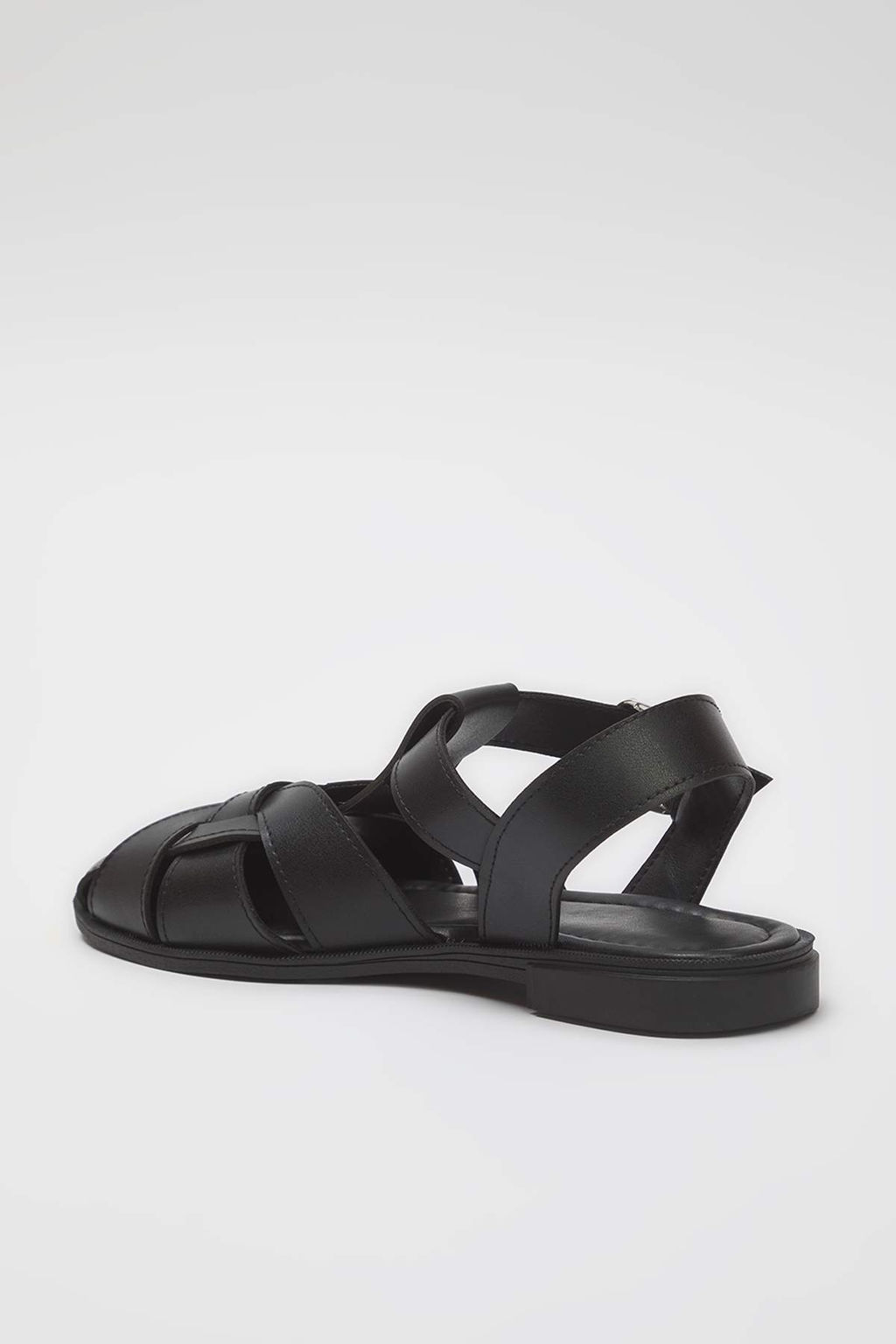 Trendyolmilla Shoes Siyah Duz Taban Yuvarlak Burun Kad?n Sandalet TAKSS25SD00060  фото 7