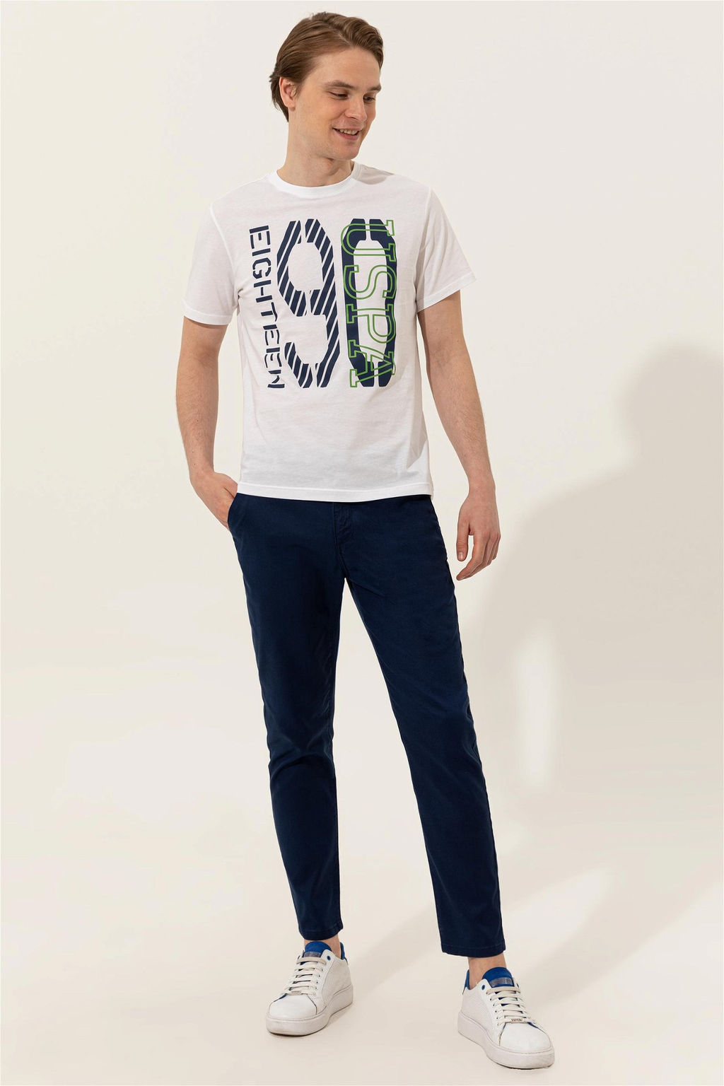 U. S. Polo Assn Мужская белая футболка с круглым вырезом - U.s. polo assn фото 10