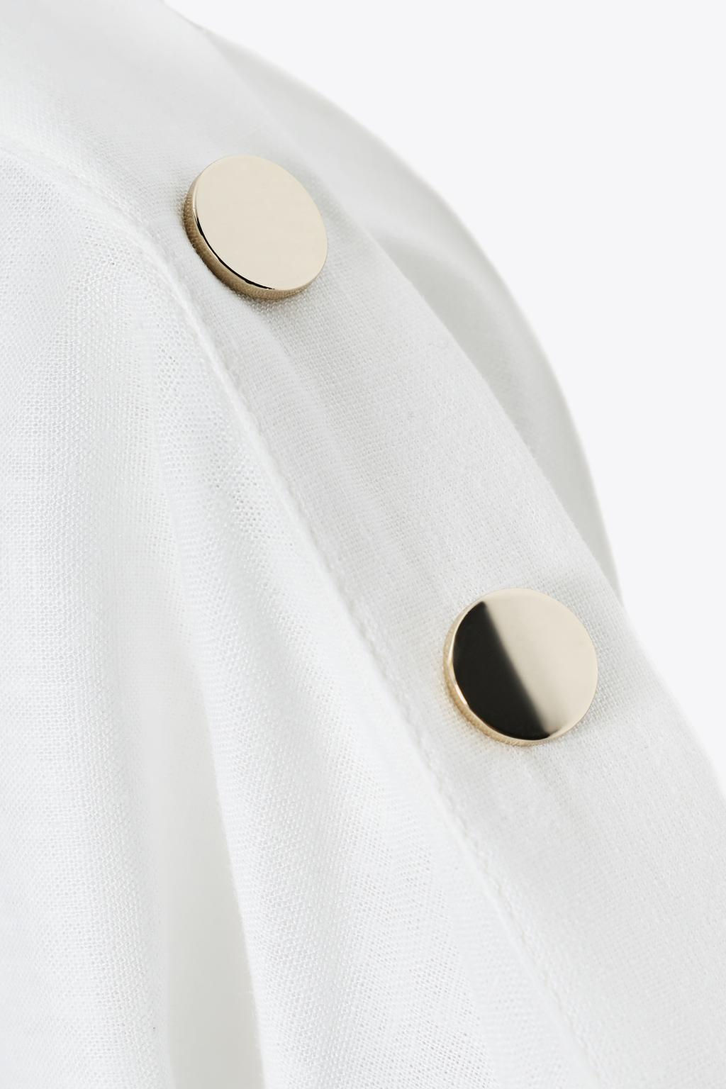 STRIPED LINEN BLEND SHIRT - Zara фото 7